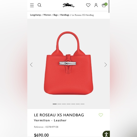 Brand new! $690 Longchamp Le Roseau XS red leather bag - Picture 12 of 12